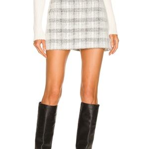 L’Academie Plaid Mini Skirt in Black and White